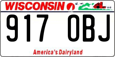 WI license plate 917OBJ