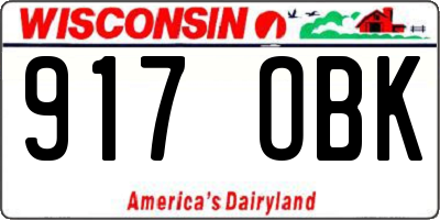 WI license plate 917OBK