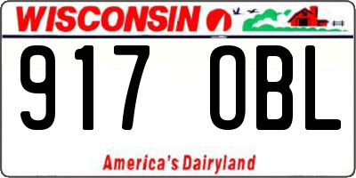 WI license plate 917OBL