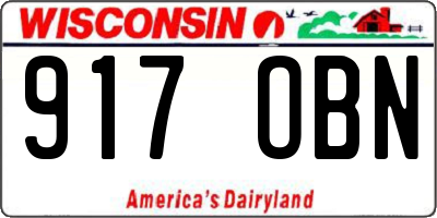 WI license plate 917OBN