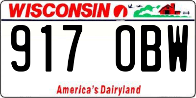 WI license plate 917OBW