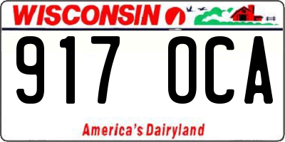 WI license plate 917OCA