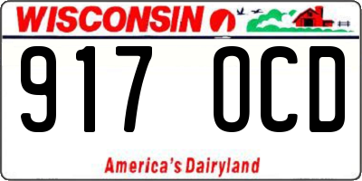 WI license plate 917OCD