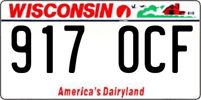 WI license plate 917OCF
