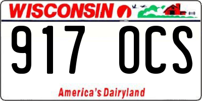 WI license plate 917OCS