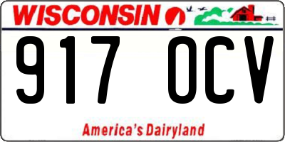 WI license plate 917OCV