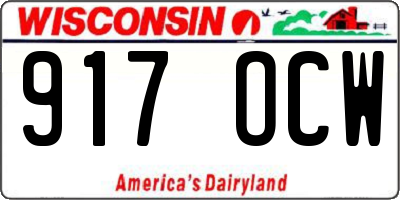 WI license plate 917OCW