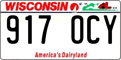 WI license plate 917OCY