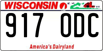 WI license plate 917ODC