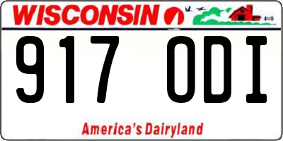 WI license plate 917ODI
