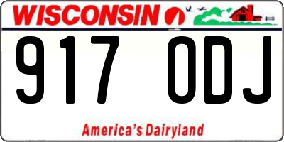 WI license plate 917ODJ