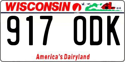 WI license plate 917ODK