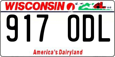 WI license plate 917ODL