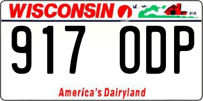 WI license plate 917ODP