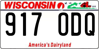 WI license plate 917ODQ