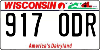 WI license plate 917ODR