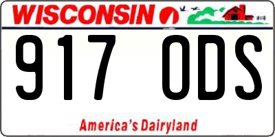 WI license plate 917ODS