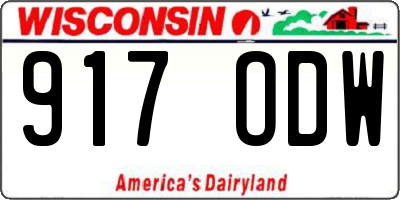 WI license plate 917ODW