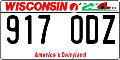 WI license plate 917ODZ
