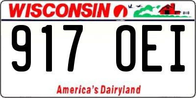 WI license plate 917OEI