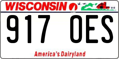 WI license plate 917OES