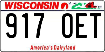 WI license plate 917OET