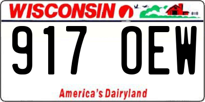 WI license plate 917OEW