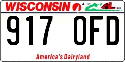 WI license plate 917OFD