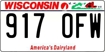 WI license plate 917OFW
