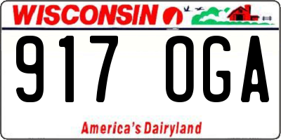 WI license plate 917OGA