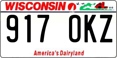 WI license plate 917OKZ