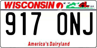 WI license plate 917ONJ
