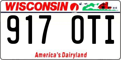 WI license plate 917OTI