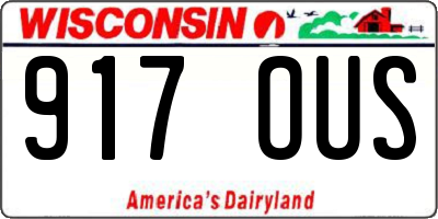 WI license plate 917OUS