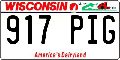 WI license plate 917PIG