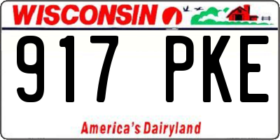 WI license plate 917PKE