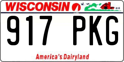 WI license plate 917PKG