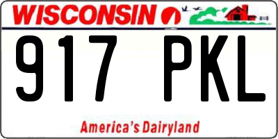 WI license plate 917PKL