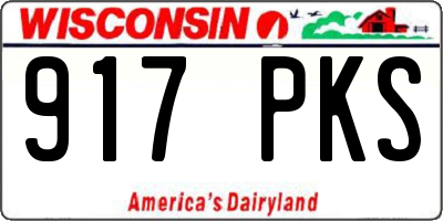 WI license plate 917PKS