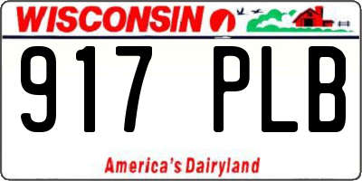 WI license plate 917PLB