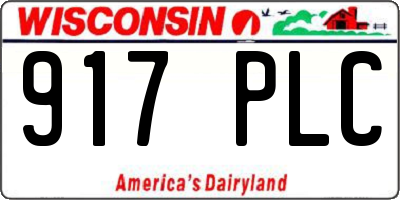 WI license plate 917PLC