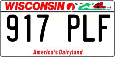 WI license plate 917PLF