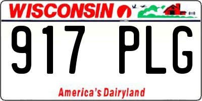 WI license plate 917PLG