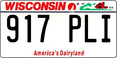 WI license plate 917PLI