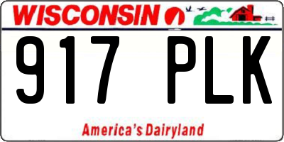 WI license plate 917PLK
