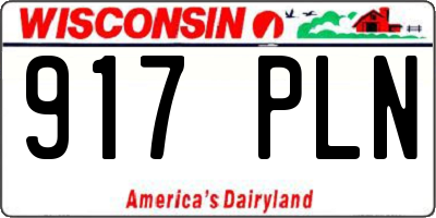 WI license plate 917PLN