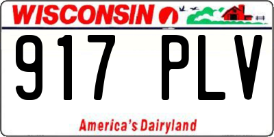 WI license plate 917PLV