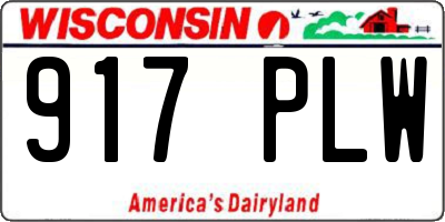 WI license plate 917PLW