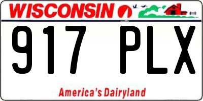 WI license plate 917PLX