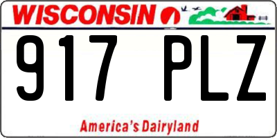 WI license plate 917PLZ